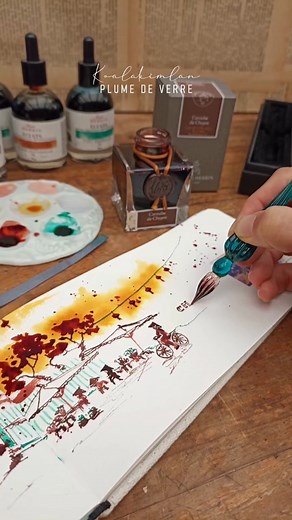 Drench your art in luminous colour with Jacques Herbin Éclats Watercolour Inks! Designed for vibrant washes, delicate gradients, and stunning depth, these inks can be paired with the elegantly crafted round Glass Pens, to make every stroke feel effortless. Both available in a range of colours! 🎥: @koalakimlan #jacquesherbin #watercolour #ink #watercolourink #glasspen #watercolourart #watercolourartist #watercolourpainting #mixedmedia #drawing #albury #artstore #artsupplies #finearts #alburycbd