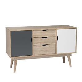 Scandi Oak 2 Door Sideboard Grey