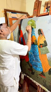 Title: Anand 2 Size: 36 x 42 inches Medium: Acrylic on Canvas “Anand 2” portrays the timeless rhythm of village life. The graceful movement of three women, their vibrant attire, and the everyday objects they carry reflect strength, culture, and the quiet beauty of rural journeys. This artwork celebrates the dignity of simplicity and the stories carried through daily footsteps. . . . #Anand2 #IndianArt #VillageArt #AcrylicPainting #ArtReels #ArtistOnInstagram #PaintingReels #ContemporaryIndianArt