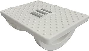 Ergonomic Rocking Foot Nursing Stool with Massage Points & Rollers - Under Desk Foot Rest for Work and Study, Leg Pain Relief and Body Support in Home Office Setting (White)
