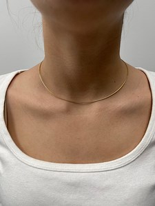 Solid 14K Gold Round Omega Chain Necklace - Delicate Real Gold - Etsy