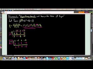 Polynomials: "DescartesRuleofSigns & UpperandLowerBounds"