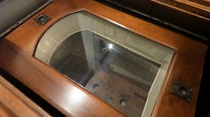 Victorian 1860s-1870s ice chests walk around while displayed at Simpson Funeral Museum. Fascinating pieces of pre-embalming US funeral history. #funetorium #funeralfinds #funeralhistory #funeral #victorian #taylor #icechest #ice #loweringboard #octagon #corpsepreserver #grail #simpsonfuneralmuseum #funeralmuseum #virginia | Funetorium