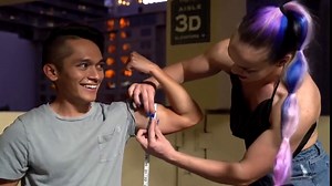 Tall FBB dwarfs tiny guy