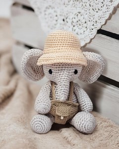Crochet Elephant Amigurumi Pattern: Beginner-friendly Toy With Hat and Shorts (PDF Pattern) - Etsy