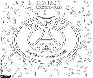 PSG, campeón Ligue1 2022-2023 para colorear, pintar e imprimir