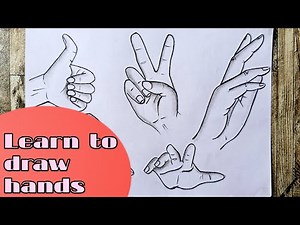 5 Simple Hand Gestures Drawing | Beginners Must Try | Pencil Drawing Easy | how to draw hands