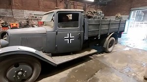 We got this citroen truck from a collector who had bought it in Normandy. After the war it had been painted brown and used by a farmer, we know this as when we restored it beans fell out of every crack. The interesting thing is though that under the brown paint was German camouflage. Unfortunately it was impossible to save the camouflage scheme and we have subsequently hired it out for movie work and they required it to be grey. If only it could talk I wonder what tales it could tell. | Armourge