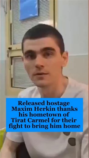 Released hostage Maxim Herkin, who spent 738 days in terrorist Hamas captivity has spoken for the first time, sending a video message to the residents of his hometown, Tirat Carmel, thanking them for fighting for his release 💛🙏🏽 We are so happy you are home Maxim 🫶🏼 | Zionist Federation of Australia