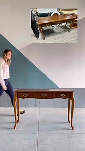 18K views · 414 reactions | #Ad From Heirloom to Homework Haven!  I took this antique console table and gave it a playful twist, transforming it into the perfect desk for my 5 year old’s imagination to soar as she enter kindergarten in the fall! Pledge Enhancing Polish adds a touch of sparkle, preserving its timeless beauty while creating a magical space for creativity to thrive! #PledgePerfect #AntiqueRevival #furnitureflip | From House To Home DIY | Facebook