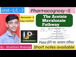 Acetate Mavalonate pathway l Unit-2, sem 5th l pharmacognosy-ll