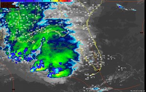 Infrared satellite shows a cluster of storms across the Gulf of Mexico and this initial round of activity will approach the area overnight with widespread showers and embedded storms. A bit of a lull may occur by tomorrow morning, particularly from Tampa Bay northward. However, additional activity may then arrive by tomorrow afternoon. | US National Weather Service Tampa Bay Florida