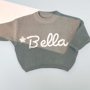 Baby Name Sweaters, Custom Baby Name Knit Sweaters, Toddler Sweaters With Names, Embroidered Newborn Sweaters, Baby Shower Gifts, - Etsy