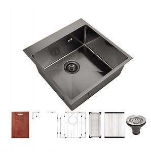 [Hot Item] PVD Nano Black Topmount Stainless Steel Single Bowl Small Kitchen Sink