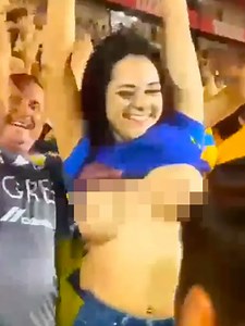 Frisky fan flashes entire soccer stadium