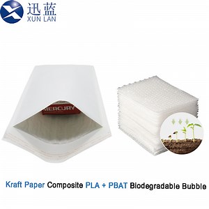 [Hot Item] 490*245mm Eco Friendly 100% Compostable Bubble Mailer Biodegradable Bags PLA
