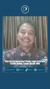 237K views · 20K reactions | Roy Suryo memberikan apresiasi kepada Slank atas lagu “Republik Fufu Fafa” yang dinilai sarat kritik sosial. Lagu ini disebut menyindir sosok tanpa ijazah SMA yang haus kuasa, judi, dan narkoba. Roy Suryo pun mengajak publik kembali menggunakan akal waras jelang 2026. | Gerpol.id | Facebook