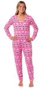 Mean Girls Women's Christmas Waffle Union Suit One-Piece Long Sleeve Footless Loungewear Sleep Pajamas - Walmart.com