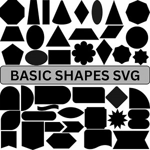 Basic Shapes SVG Bundle: Geometric Clipart, Banners, Tags (digital Download) - Etsy
