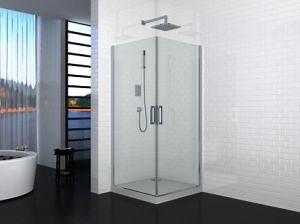 [Hot Item] Bathroom Shower Room White Aluminum Frameless Glass Door Shower