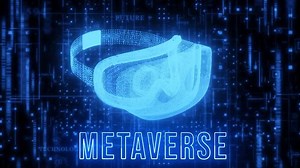 中央に浮かぶVRゴーグルの動画｜無料の動画素材サイト「動画AC」