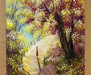 Painting Fence in Country Road / How to Draw a Couple with Acrylic | Painting Skills