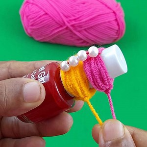 Hand Embroidery Trick with Nail Polish Bottle | Easy Woolen Flower Making | Dian Diy Tech