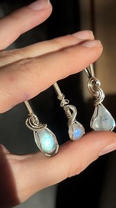 2.9K views · 58 reactions | Snowy Moonstone ❄️ NEW sterling silver wire wrapped moonstone pendants are now in the shop! . . . . . #Wirewrapping #wirewrappedcrystals #crystaljewelry #gemstonenecklace | Green Witch Mystics | Facebook