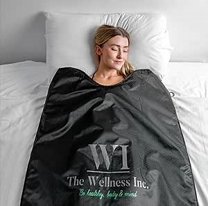 Infrared Sauna Blanket - Portable Infrared Sauna for Home, Personal Sauna for Women & Men - Odourless, Fireproof & Waterproof Material - Includes Wrap Up Towel & Carry Storage Bag