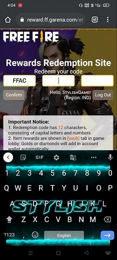 FFAC REDEEM CODE | FREE FIRE REDEEM CODE | #shorts