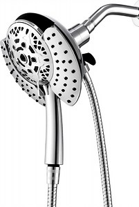 KESTE Shower Head with Handheld Combo High Pressure: 2-in-1 Dual Shower Head with 7.2" Rainfall Shower & Handheld Shower Heads with Hose, Waterfall Showerhead for Bathroom, Silver
