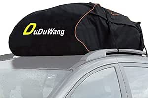 Car Roof Carrier Bag - 15 Cubic Rooftop Top Cargo Carrier Bag Waterproof for All Cars with/Without Rack, Includes 4 Reinforced Straps and Luggage Lock for All Vehicles (Black 15Cubic)