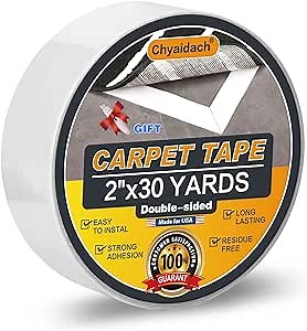 Amazon.com: Chyaidach Carpet Tape Double Sided[2" x30yd] Double Sided Rug Tape Cloth for Area Rugs on Tile.Carpet Tape For Hardwood&Laminate Floors,Over Carpet,Concrete,Runners,Mats,Outdoor/Indoor Carpet Adhesive : Industrial & Scientific