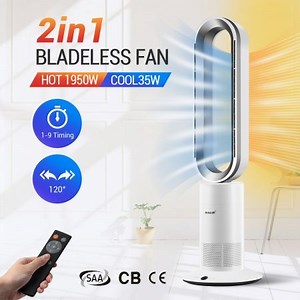2 In 1 Tower Fan Bladeless Cool Hot Heater Oscillating Heating with LED and Remote Control | Crazy Sales