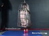Caged Blonde Female Slave Abused