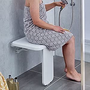 Shower Seat, Arcwares Folding Shower Seat Wall Mounted, Folding Shower Seat and Chair, Shower Seats for Seniors, Elderly and Disabled, Maximum Load 660lb, White