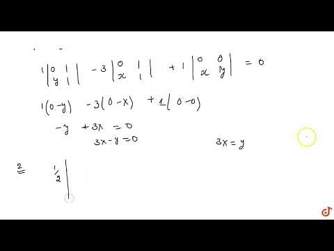 Find the equation of the line joining A( 1,3) and B (0,0) using determinants and find k if D(k, ...