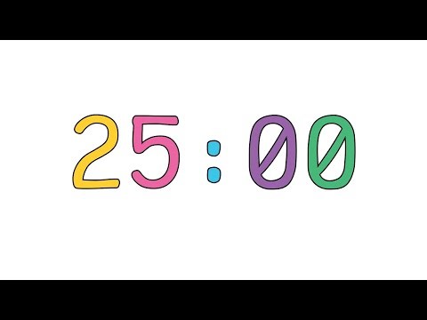 25 minutes Colorful Handwritten Countdown Timer - Perfect for Classroom Activities