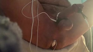 Estim cock balls prostate while spun