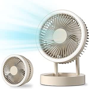 Kexi Portable Fan, 3 in 1 Personal Desk Fan,7 inch 3 Speed 10000mAh Battery Powered Fan,Small Travel Quiet Camping Tent Fan With LED & USB Rechargeable for Rooms Office
