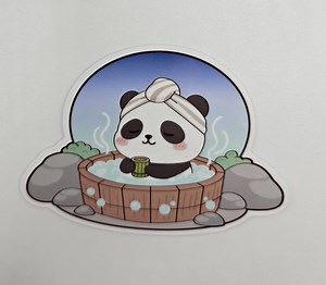 Onsen Panda Sticker – Cute Kawaii Panda Hot Spring Vinyl Decal – Cozy Relaxing Aesthetic - Etsy UK