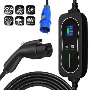 [Hot Item] High-Power 7kw Portable EV Charger with Durable Blue Cee Plug