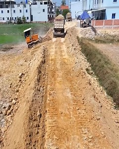 1.3K views · 41 reactions | Next Amazing Progress!!! Building Road Foundations by Komatsu D31P Bulldozer Pushing Soil with Dump Truck Delivering Materials | Bulldozer Operator | Facebook
