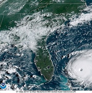 🛰️ Satellite imagery this morning of now Category 5 Hurricane Dorian approaching the Abaco Islands in the northern Bahamas. For the latest on Dorian visit hurricanes.gov | US National Weather Service Austin-San Antonio Texas