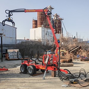 [Hot Item] CE Forestry Firewood Log Logging Tow Behind Heavy Duty Log Loader ATV Timber Trailer with Grapple Crane Durable Engine Pto Pump Gear for Tractor Farm