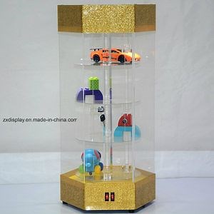 [Hot Item] Large Rotating Acrylic Toy Display Case with LED Light for Store