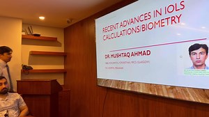 CEO, FIO Hospital, Dr. Mushtaq Ahmad’s presentation on “Biometry”. He described the importance of accurate biometry for different surgery procedures. FIO Hospital The biggest eye hospital of Pakistan #fiobiggesteyehospitalofpakistan #hospital #surgery #responsibility #technology #quality | Frontier Institute of Ophthalmology - FIO Hospital
