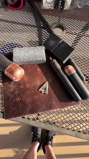 Made my first arrow head today 🏹 #melissaandwill #flintknapping #arrowhead #arrowheads #Oklahoma | Blonde Okie