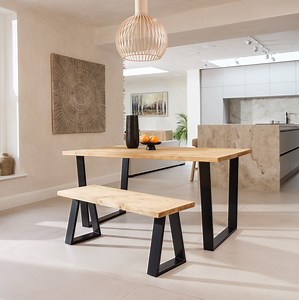 John Lewis Calia Style Industrial Rustic Dining Table (V-FRAME Legs-table) (trapezium Legs-bench) Cotswold - Etsy UK