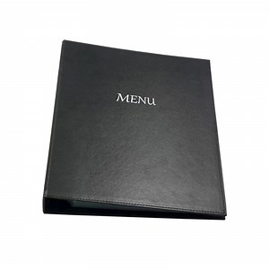 [Hot Item] Restaurant Accessory A4 Leather Menus Cover Customized Ring Binder Menu File Folder